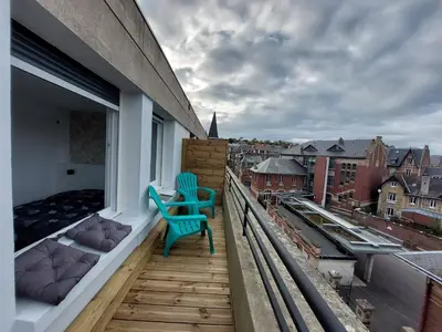 Balcon ou terrasse dans l'établissement Sur les toits de Dieppe