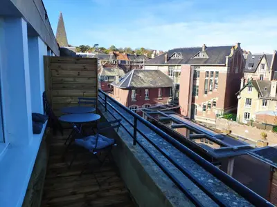 Balcon ou terrasse dans l'établissement Sur les toits de Dieppe