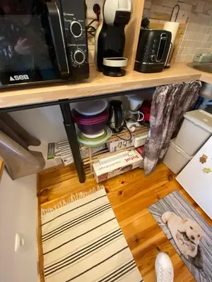Cuisine ou kitchenette dans l'établissement Aux grès des moisonettes