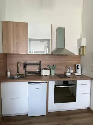 Cuisine ou kitchenette dans l'établissement La Parenthèse Andelysienne