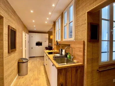 Cuisine ou kitchenette dans l'établissement Rouen Hypercentre - Le relais des Amis