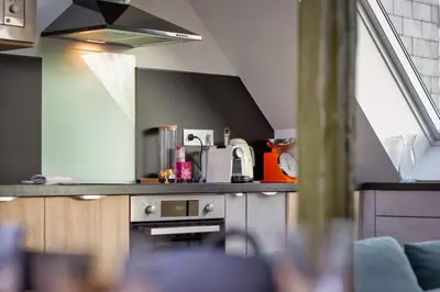 Cuisine ou kitchenette dans l'établissement Armand superbe F4 centre Rouen vue incroyable !