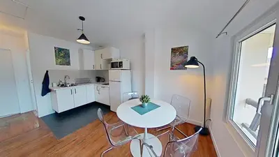 Cuisine ou kitchenette dans l'établissement Vue sur Seine