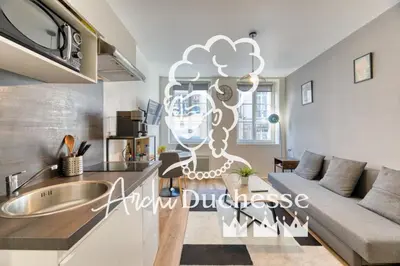 Cuisine ou kitchenette dans l'établissement Le Thibaut studio rénové au coeur de Rouen