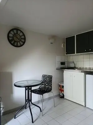 Cuisine ou kitchenette dans l'établissement Agréable et paisible studio