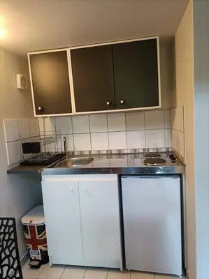 Cuisine ou kitchenette dans l'établissement Agréable et paisible studio