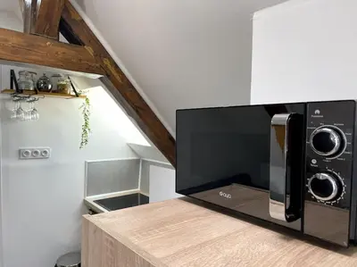 Cuisine ou kitchenette dans l'établissement La Suite Massyl - Hypercentre & Proche Plage