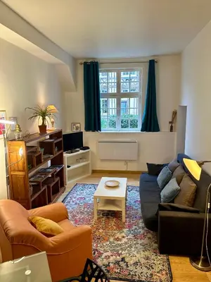 Coin salon dans l'établissement Appartement au cœur du vieux Rouen