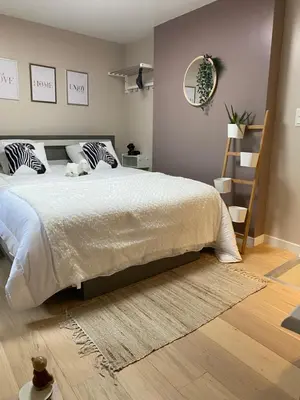 Un ou plusieurs lits dans un hébergement de l'établissement Petite maison hyper centre de Dieppe proche plage