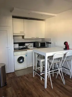 Cuisine ou kitchenette dans l'établissement Maison Triplex du jardin des plantes