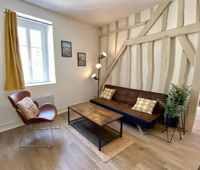 Coin salon dans l'établissement La Suite Saint Jacques - Coeur de Dieppe - 4 personnes