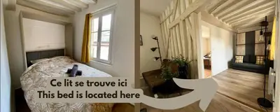 Un ou plusieurs lits dans un hébergement de l'établissement La Suite Saint Jacques - Coeur de Dieppe - 4 personnes