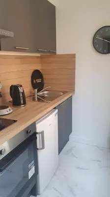 Cuisine ou kitchenette dans l'établissement Appartement palais de justice