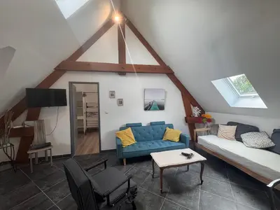 Télévision ou salle de divertissement dans l'établissement Appart à la ferme, chez Shoopie