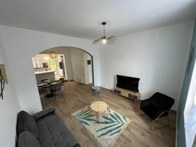 Coin salon dans l'établissement Maison de ville à 2 pas de Rouen