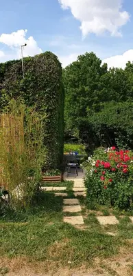 Jardin de l'établissement Havre champêtre, maison et chalet