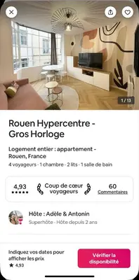 Plan de l'établissement Appartement de charme - Hypercentre Gros Horloge
