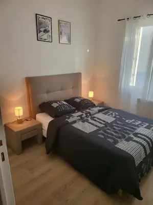 Un ou plusieurs lits dans un hébergement de l'établissement Appartement 45 m2, proche gare Vernon-Giverny
