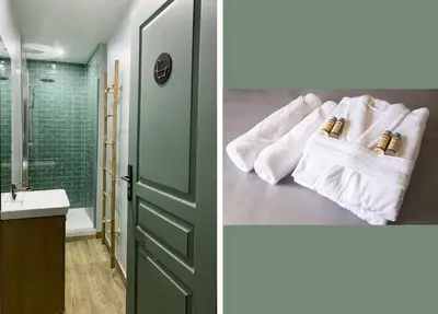 Salle de bains dans l'établissement Maison et Jardin - Chambre Cosy