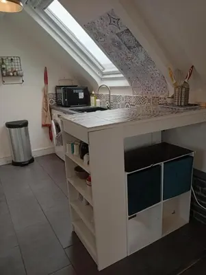 Cuisine ou kitchenette dans l'établissement La Cabane du Pêcheur