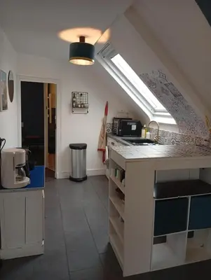 Cuisine ou kitchenette dans l'établissement La Cabane du Pêcheur