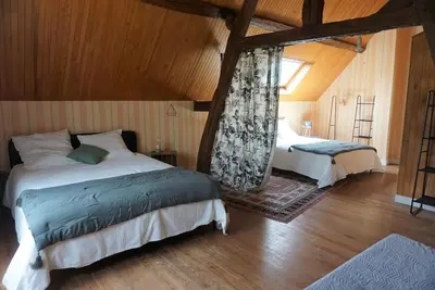 Un ou plusieurs lits dans un hébergement de l'établissement L'Escapade du Vexin normand - Spa