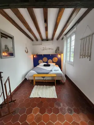 Un ou plusieurs lits dans un hébergement de l'établissement L'Escapade du Vexin normand - Spa