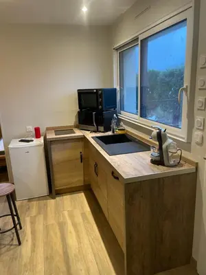 Cuisine ou kitchenette dans l'établissement Studio jacuzzi Love Room