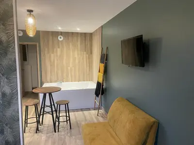 Télévision ou salle de divertissement dans l'établissement Studio jacuzzi Love Room