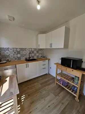 Cuisine ou kitchenette dans l'établissement Maison Le Bois Petit
