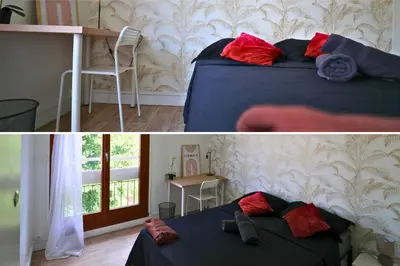 Un ou plusieurs lits dans un hébergement de l'établissement Amiens Chic - Baby Foot&Élégance