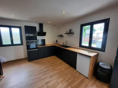 Cuisine ou kitchenette dans l'établissement Appartement à la campagne