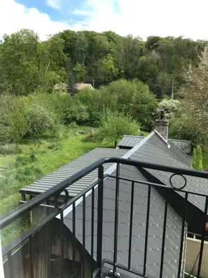 Balcon ou terrasse dans l'établissement Appart dans longère Normande au coeur de la Forêt de Lyons