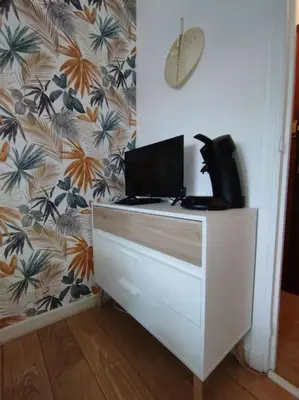 Télévision ou salle de divertissement dans l'établissement Le ptit nid de Louviers TV/Fibre