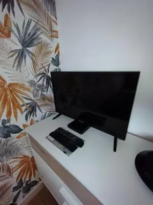Télévision ou salle de divertissement dans l'établissement Le ptit nid de Louviers TV/Fibre