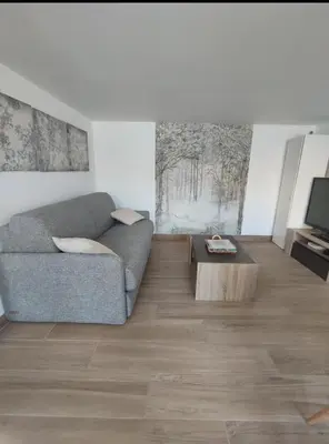 Coin salon dans l'établissement Maison Studio 4 personnes avec mezzanine