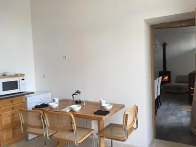 Cuisine ou kitchenette dans l'établissement Gite de charme à Frémainville dans le vexin