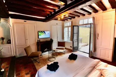 Télévision ou salle de divertissement dans l'établissement Le Spa Gustave - Sauna, Jacuzzi & Terrasse à Rouen
