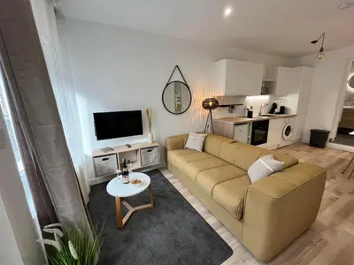 Cuisine ou kitchenette dans l'établissement L'escale Amiénoise Loft