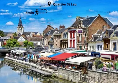Vue générale sur Amiens ou vue de la ville depuis l'appartement
