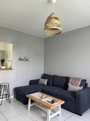 Coin salon dans l'établissement Logement 10 minutes de rouen
