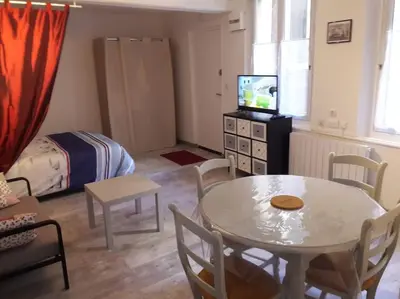 Télévision ou salle de divertissement dans l'établissement Charmant Studio Meublé (en plein centre de Dieppe)