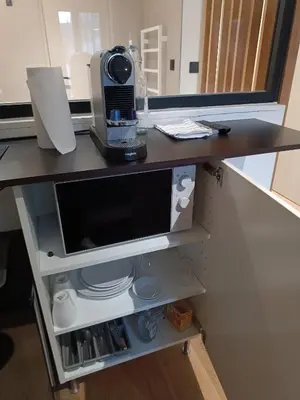 Cuisine ou kitchenette dans l'établissement Suite st lô 1 Rouen (centre historique)