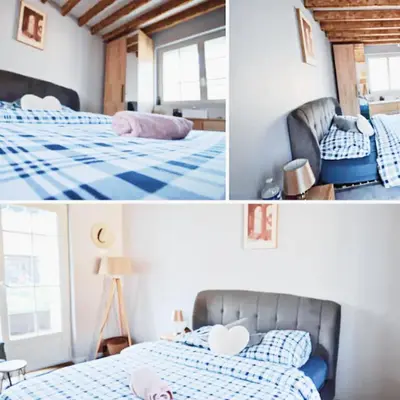 Un ou plusieurs lits dans un hébergement de l'établissement STNAHOME 60110 Maison Champêtre aux Portes de Paris