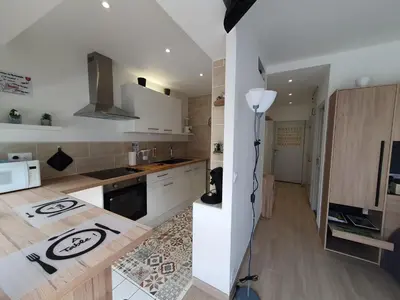 Cuisine ou kitchenette dans l'établissement CLUB APPART