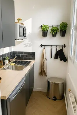Cuisine ou kitchenette dans l'établissement Corderie