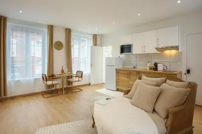 Cuisine ou kitchenette dans l'établissement L'amour vrai - Love room -T2 Elégant et Romantique