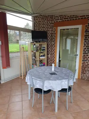 Balcon ou terrasse dans l'établissement Le gîte du bois du fil