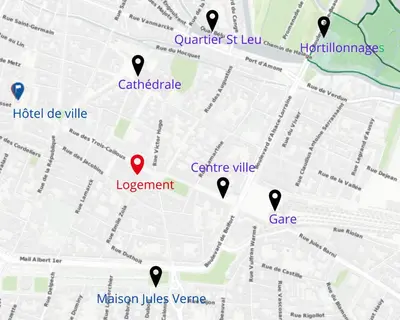 Plan de l'établissement Jacobin-centre ville-paisible-2 couchages