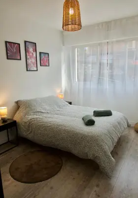 Un ou plusieurs lits dans un hébergement de l'établissement Appartement Rouen centre proche CHU